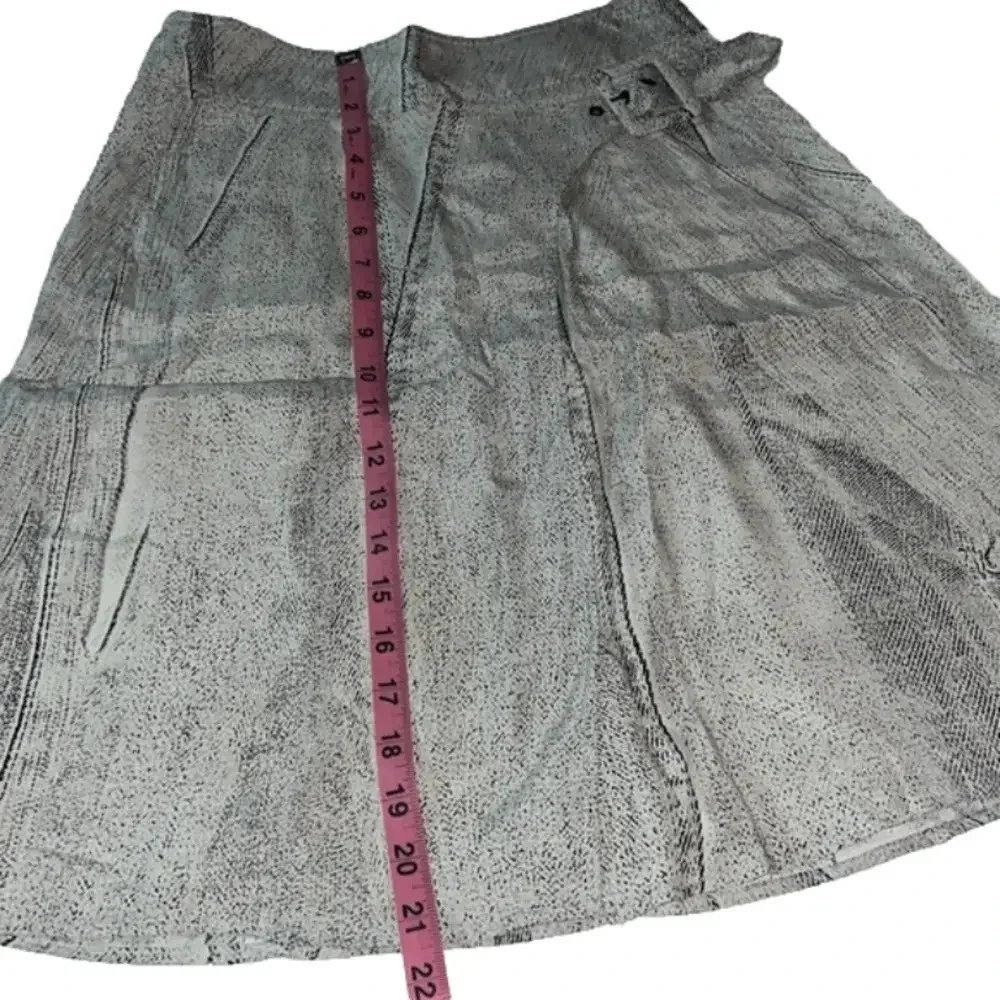 Rare 100% silk skirt snake print skirt Colovos lined faux wrap skirt‎ pockets 2